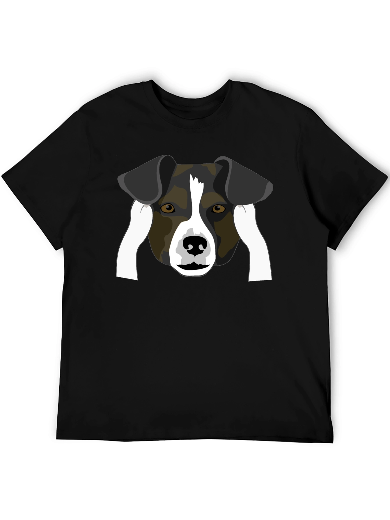 Dog Face Graphic Black T-Shirt