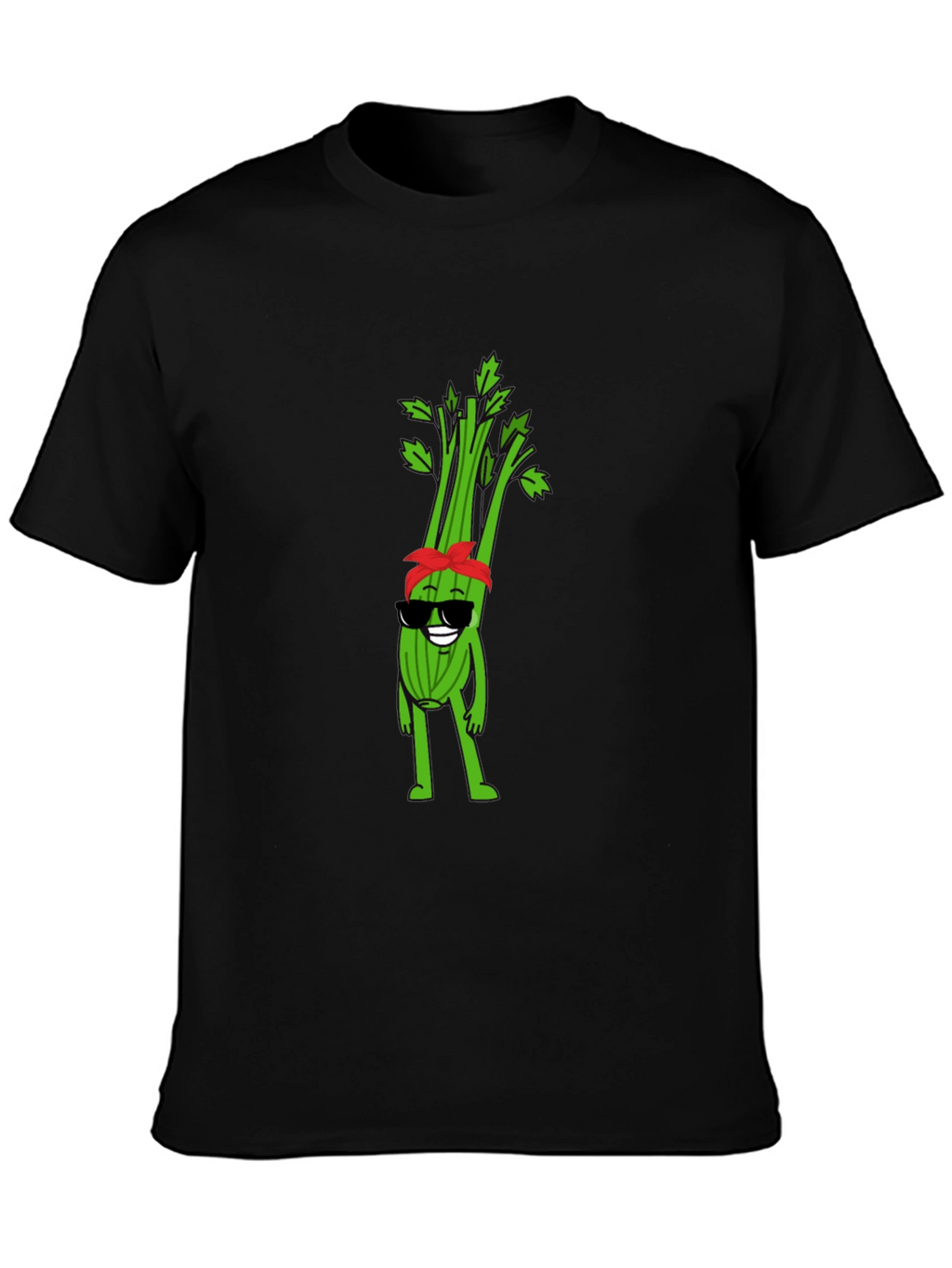 Cool Celery Cartoon Graphic T-Shirt