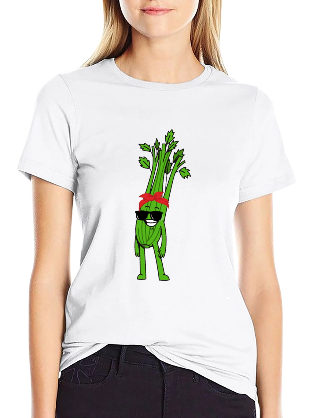 Cool Celery Cartoon Graphic T-Shirt