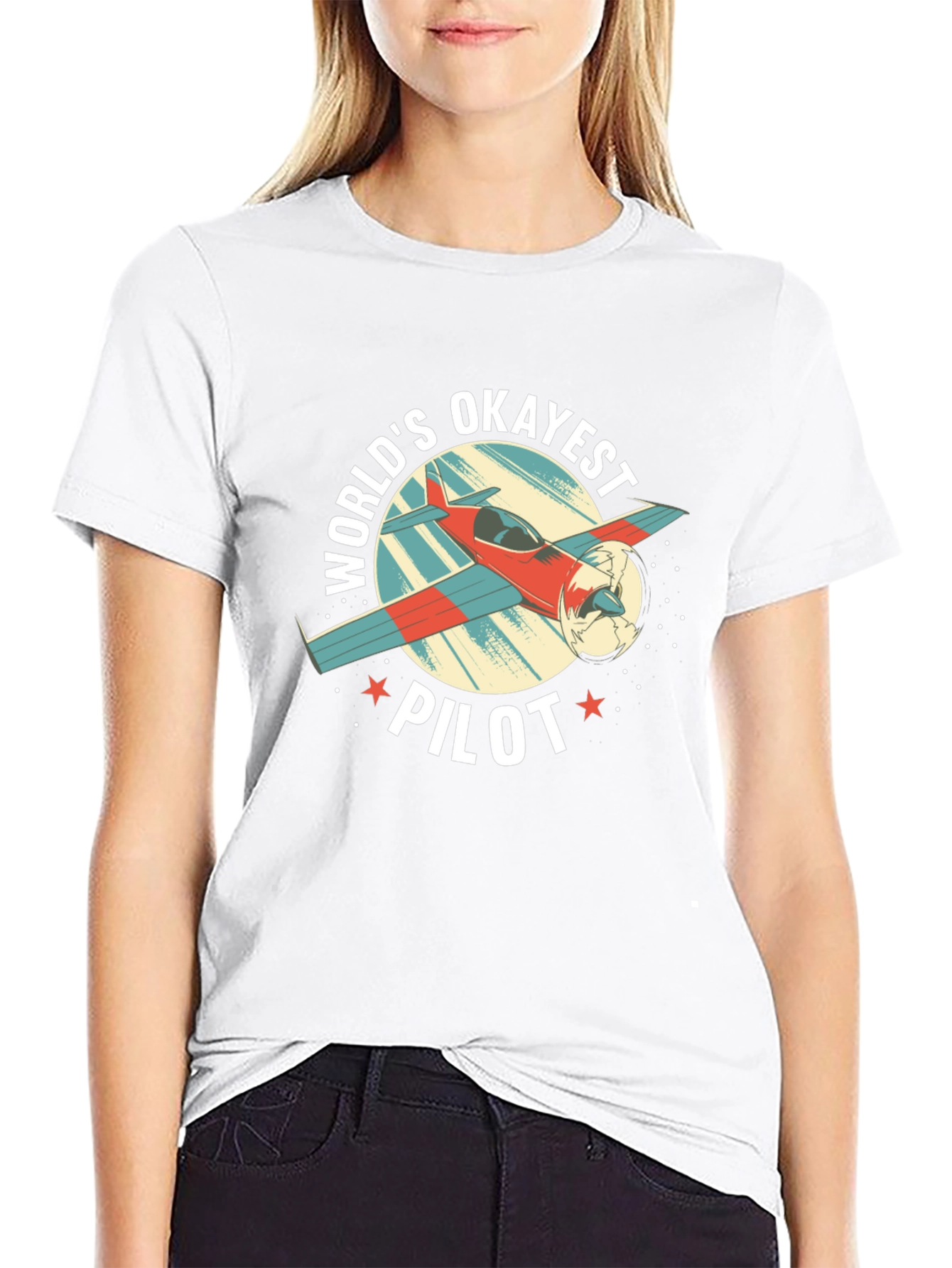 Worlds Okayest Pilot Graphic T-Shirt