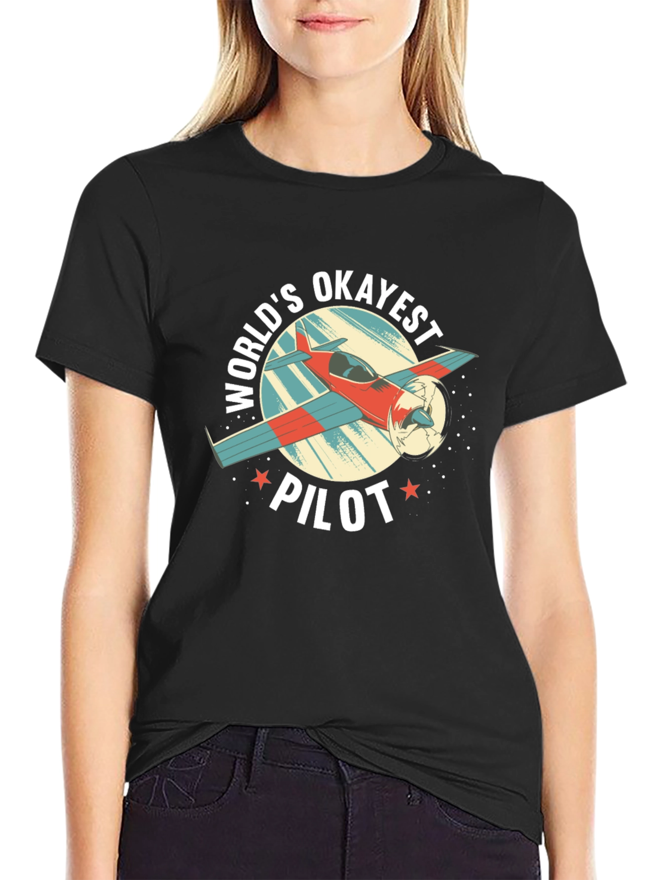 Worlds Okayest Pilot Graphic T-Shirt
