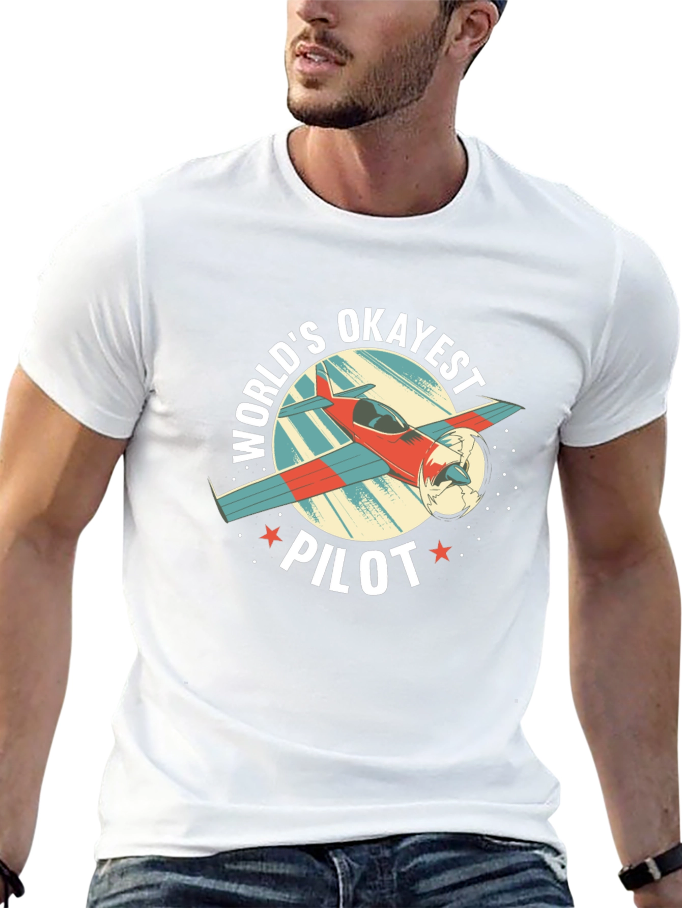 Worlds Okayest Pilot Graphic T-Shirt