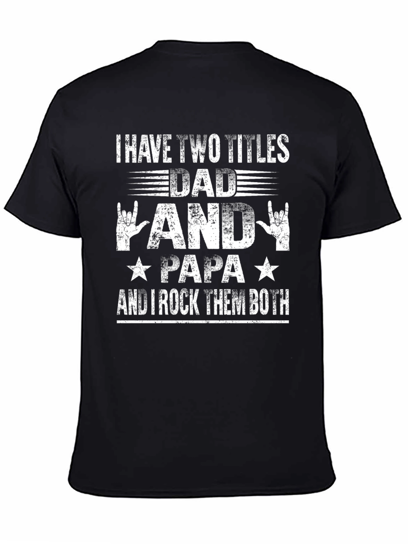 Dad Papa Rock Star T-Shirt Funny Fathers Day Gift