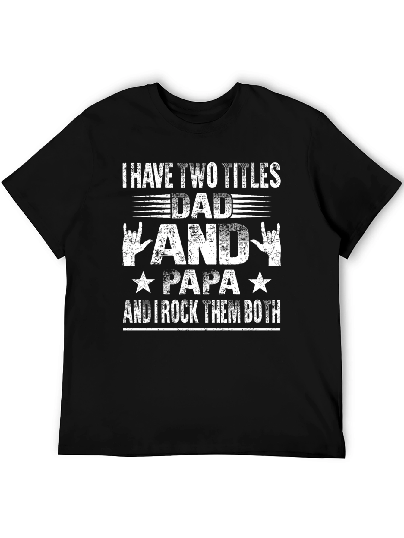 Dad Papa Rock Star T-Shirt Funny Fathers Day Gift