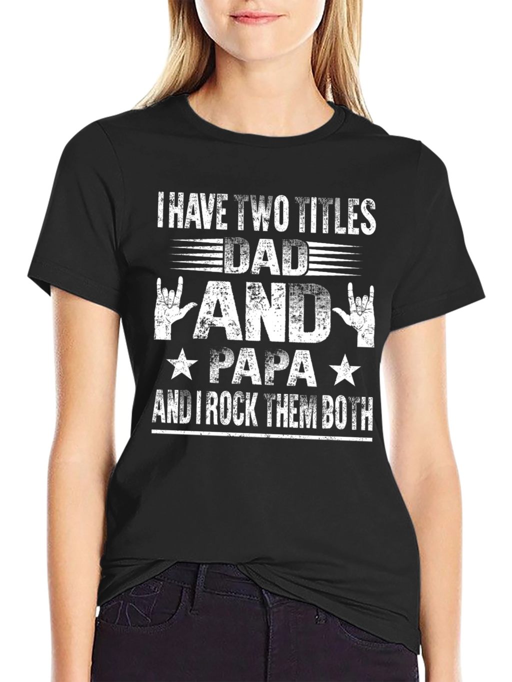 Dad Papa Rock Star T-Shirt Funny Fathers Day Gift