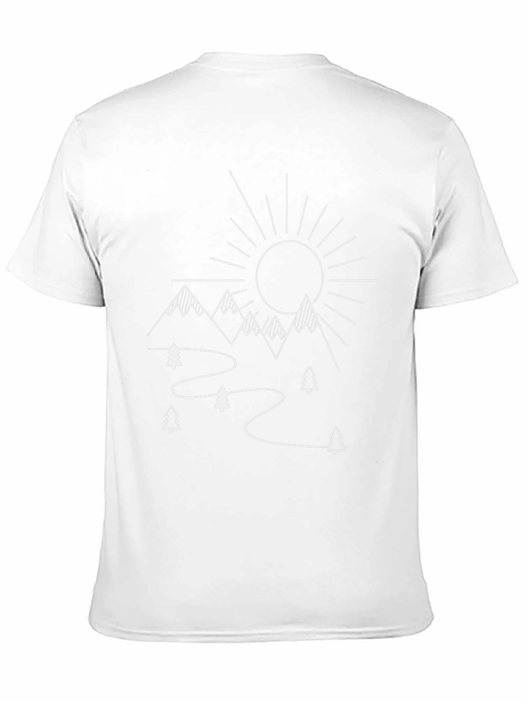 Mountain Scene Graphic Tee - Black Cotton T-Shirt