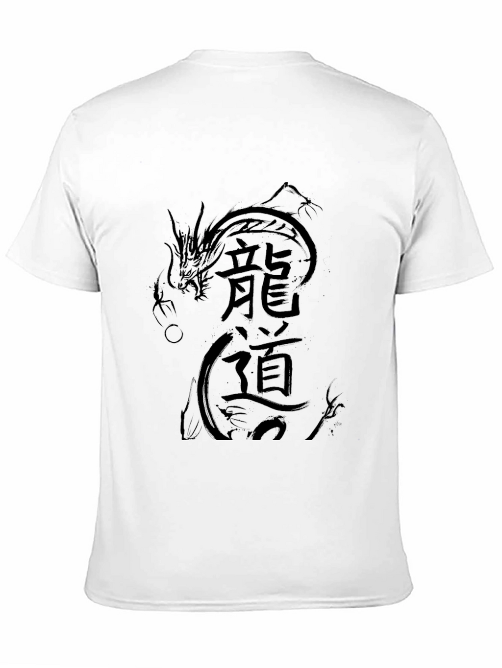 Mens Black Dragon Print T-Shirt
