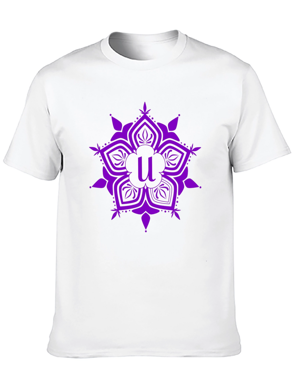 Purple Mandala U Letter Black Tee