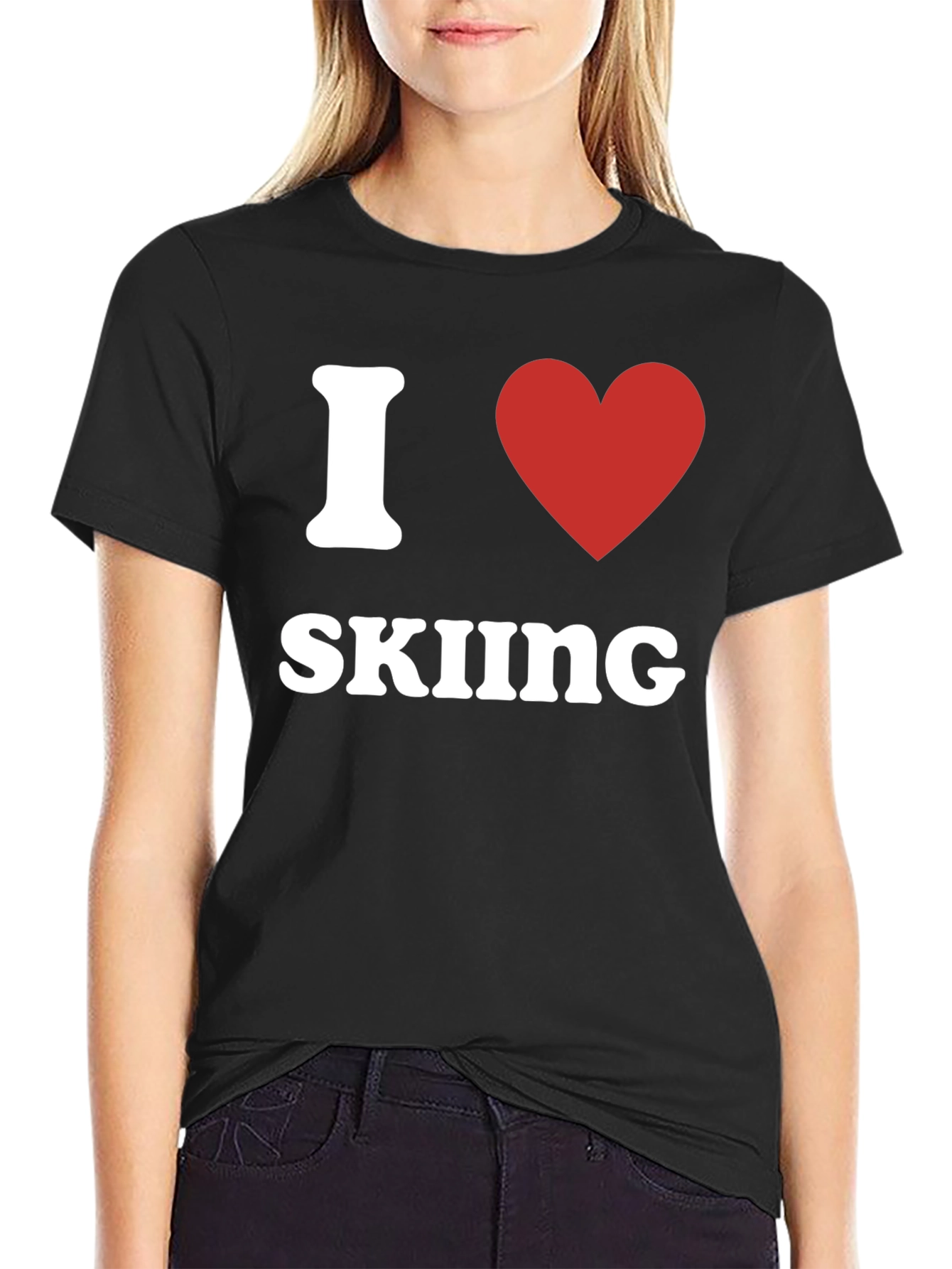 I Heart Skiing Graphic T-Shirt