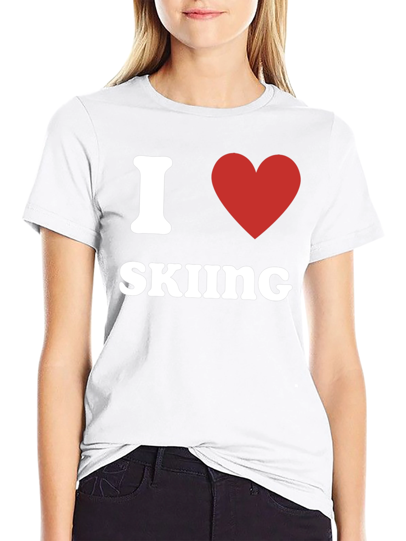 I Heart Skiing Graphic T-Shirt
