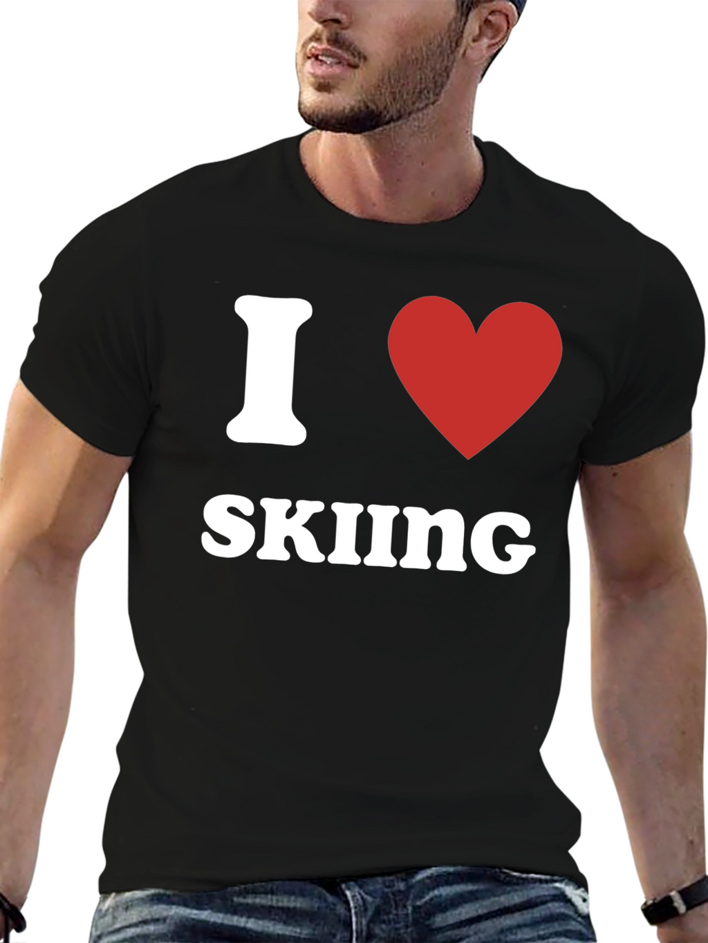 I Heart Skiing Graphic T-Shirt