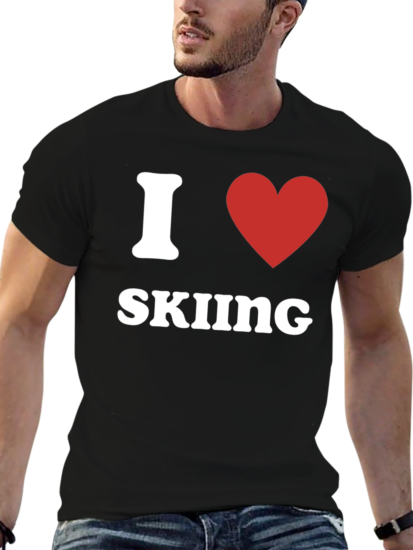 I Heart Skiing Graphic T-Shirt