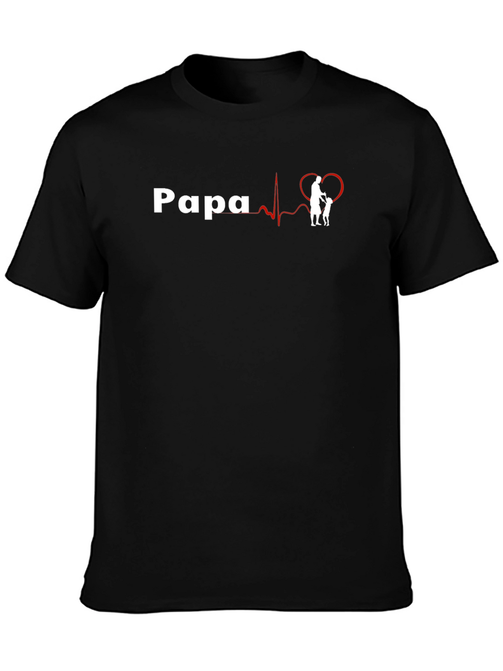 Papa Heartbeat Graphic Tee - Fathers Day Gift