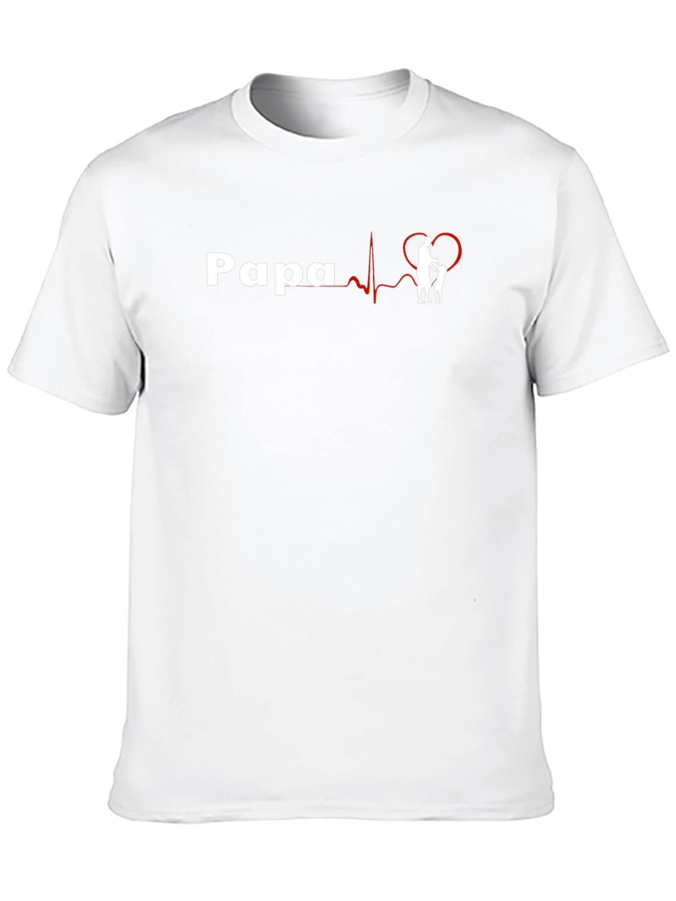 Papa Heartbeat Graphic Tee - Fathers Day Gift