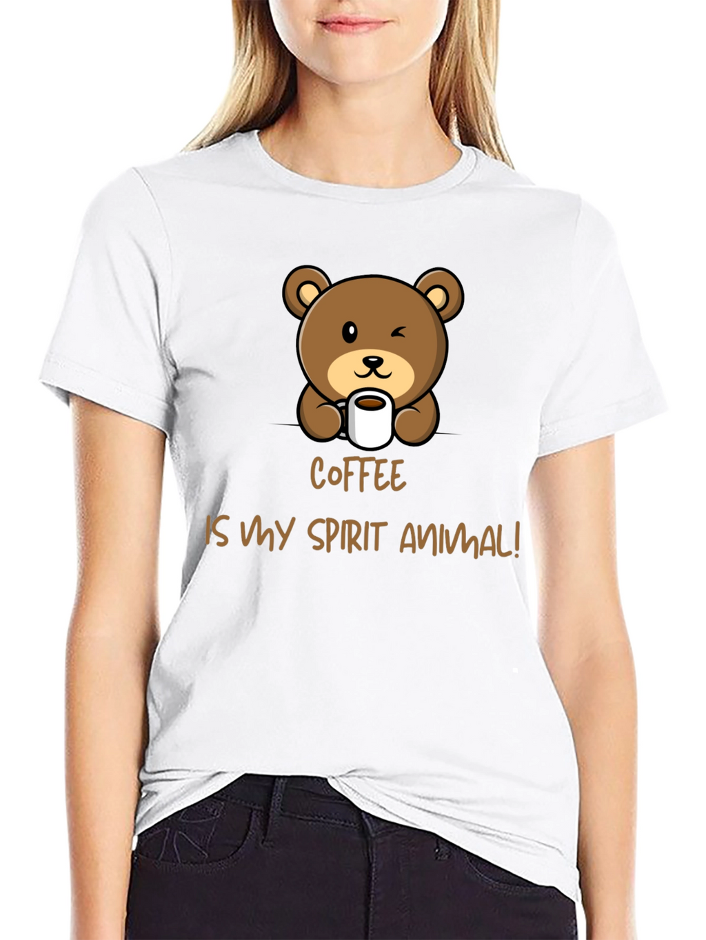 Coffee is My Spirit Animal Bear Graphic Tee
