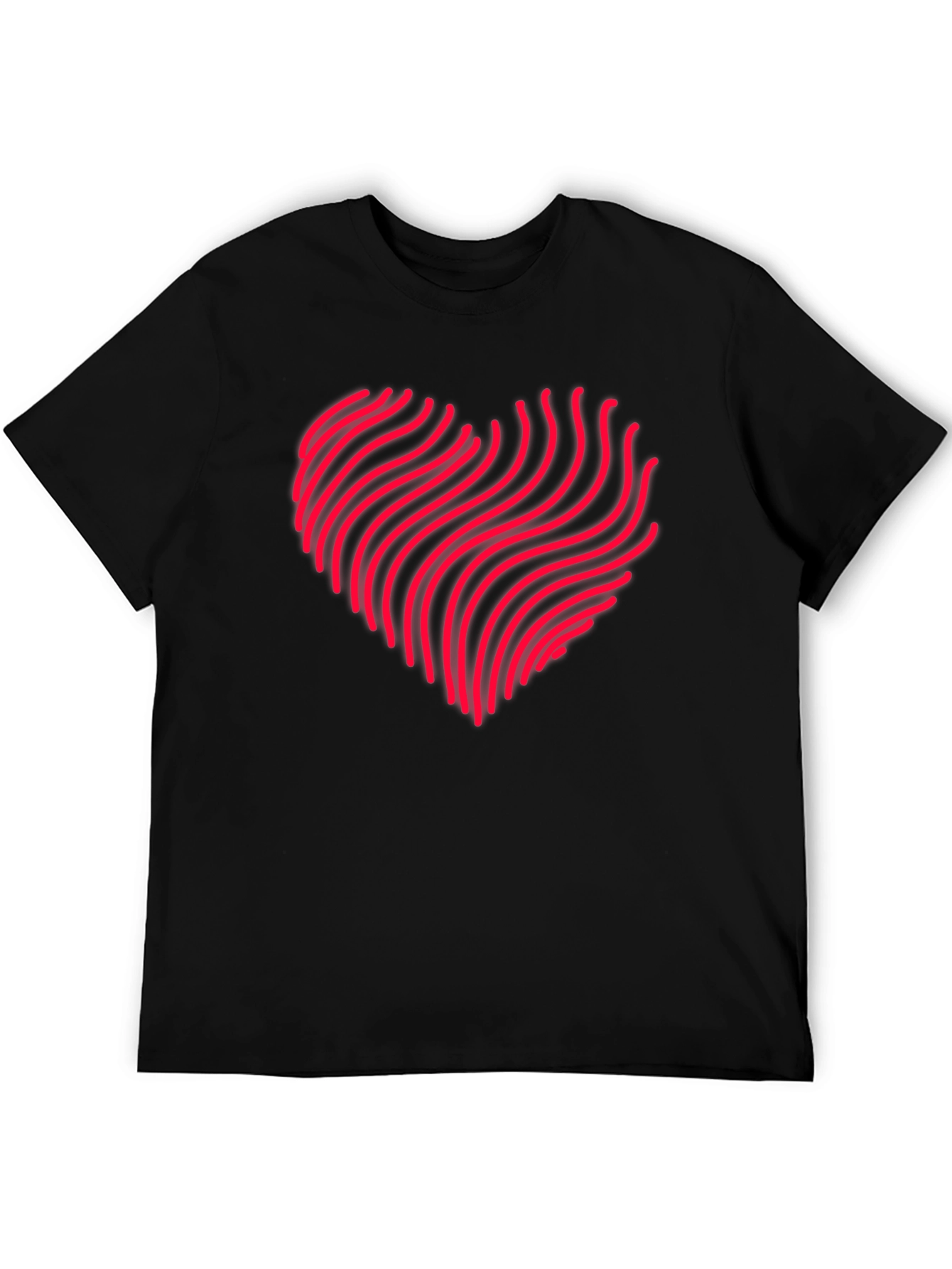 Abstract Heartbeat Graphic Black Tee