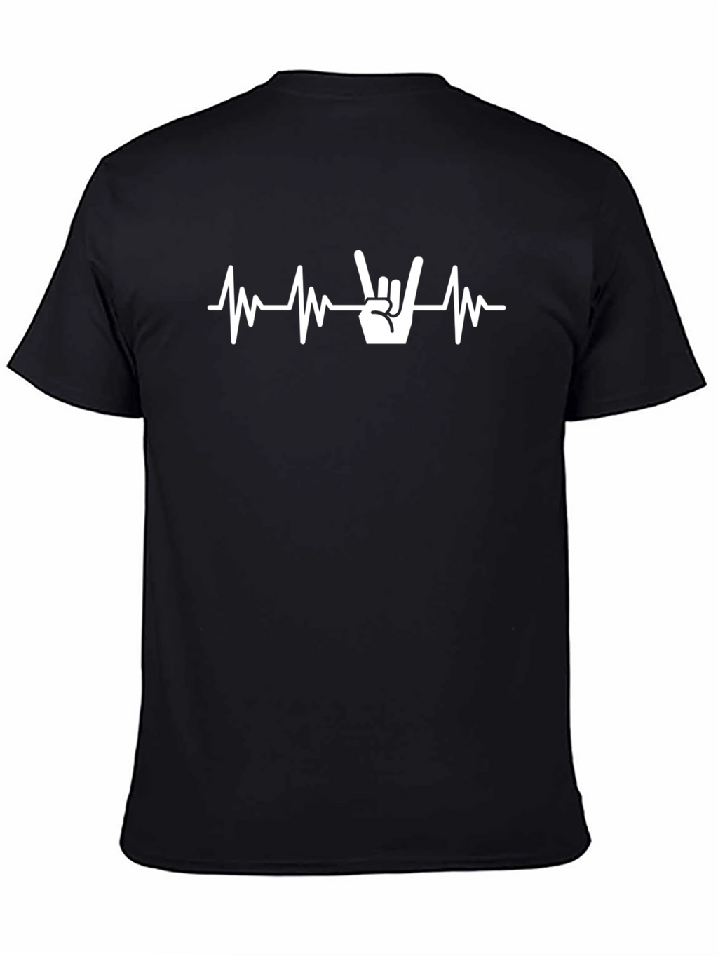 Rock On Heartbeat T-Shirt - Black Graphic Tee