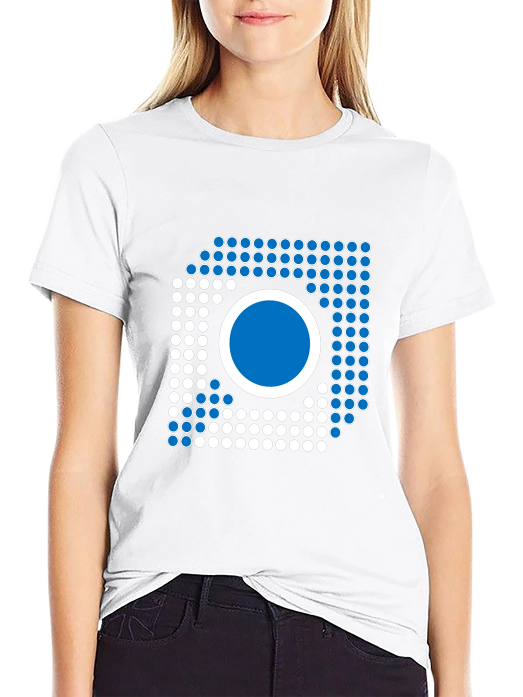 Modern Geometric Graphic Tee - Black