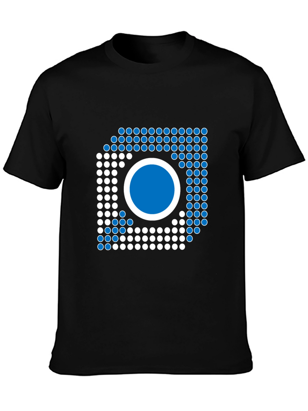 Modern Geometric Graphic Tee - Black