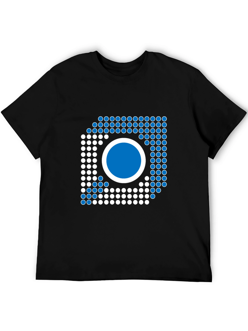 Modern Geometric Graphic Tee - Black