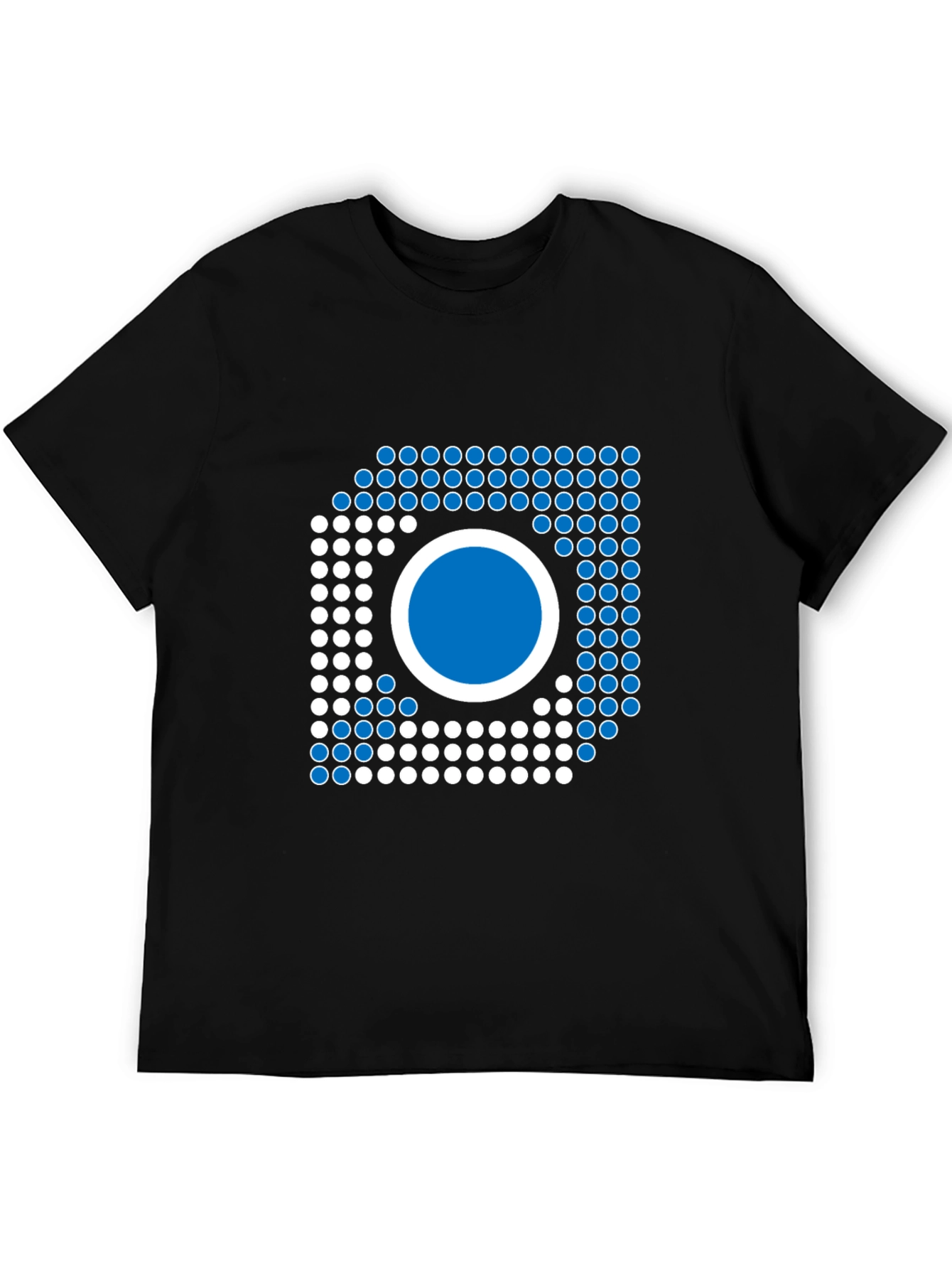 Modern Geometric Graphic Tee - Black