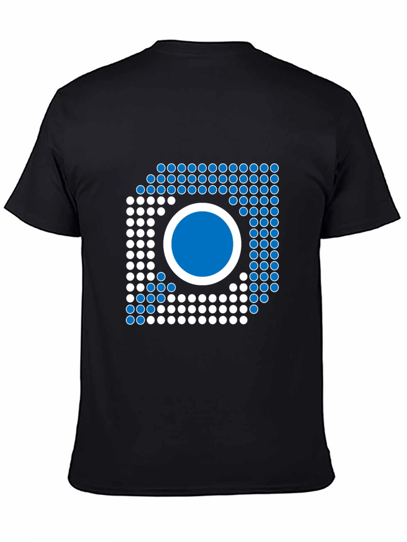 Modern Geometric Graphic Tee - Black