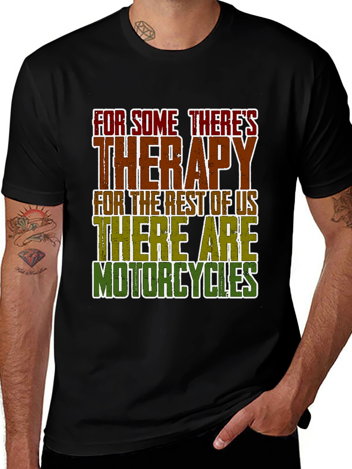 Therapy Motorcycles Graphic Tee - Black Casual T-Shirt