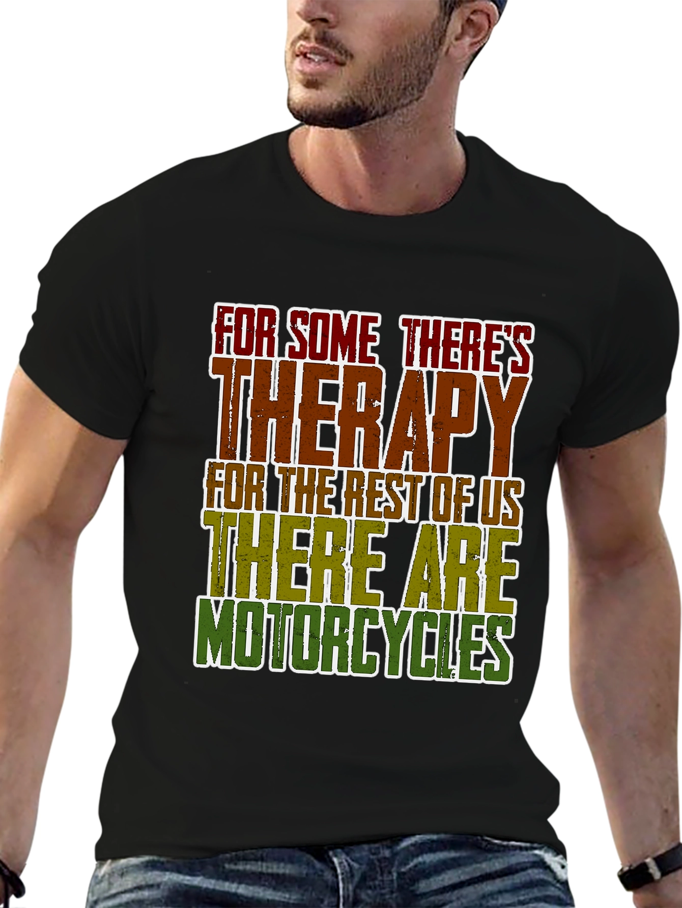 Therapy Motorcycles Graphic Tee - Black Casual T-Shirt