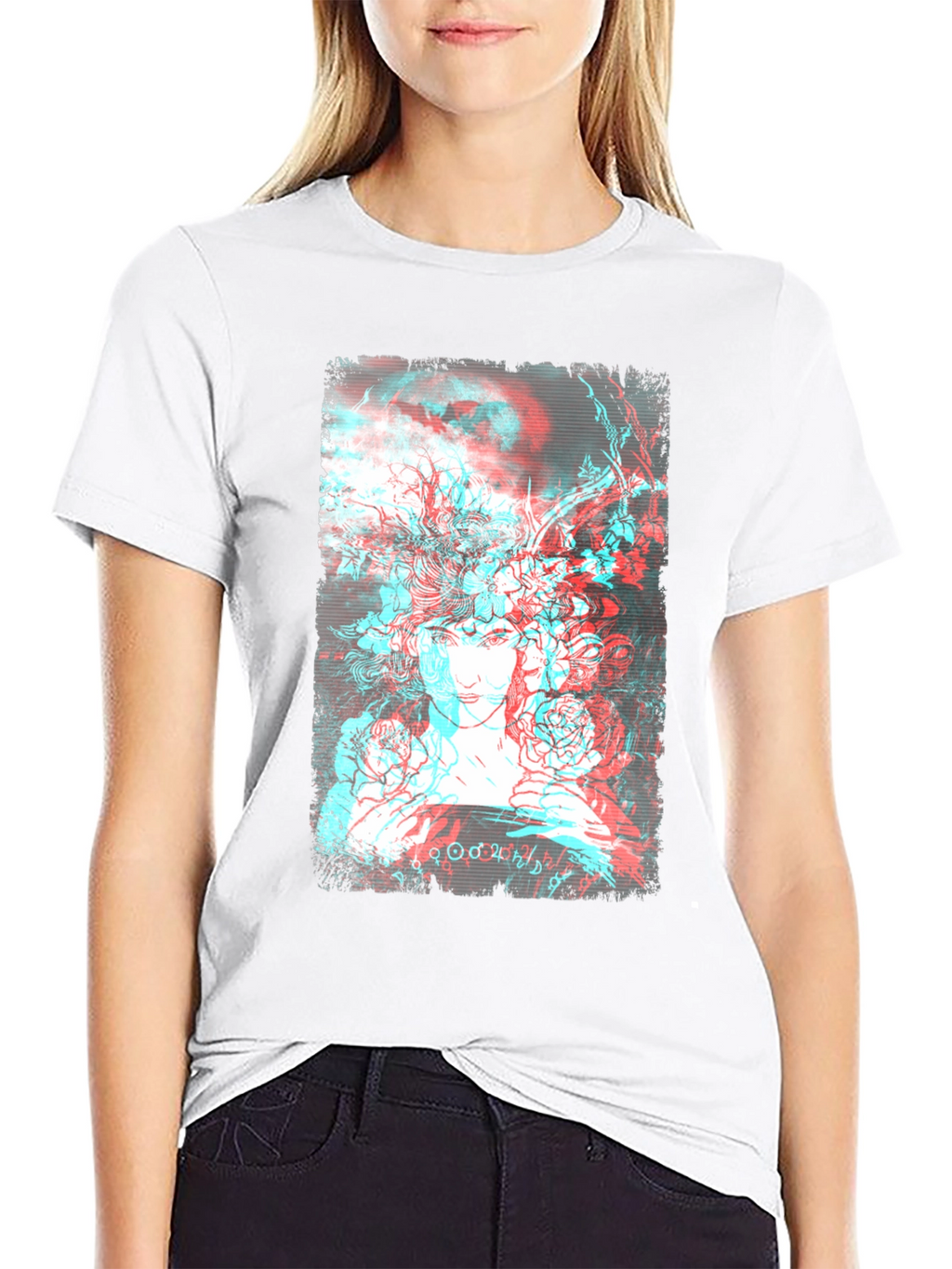 Abstract Anaglyph Art Graphic T-Shirt