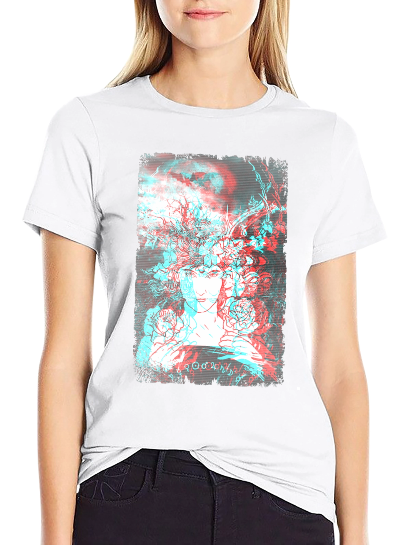 Abstract Anaglyph Art Graphic T-Shirt