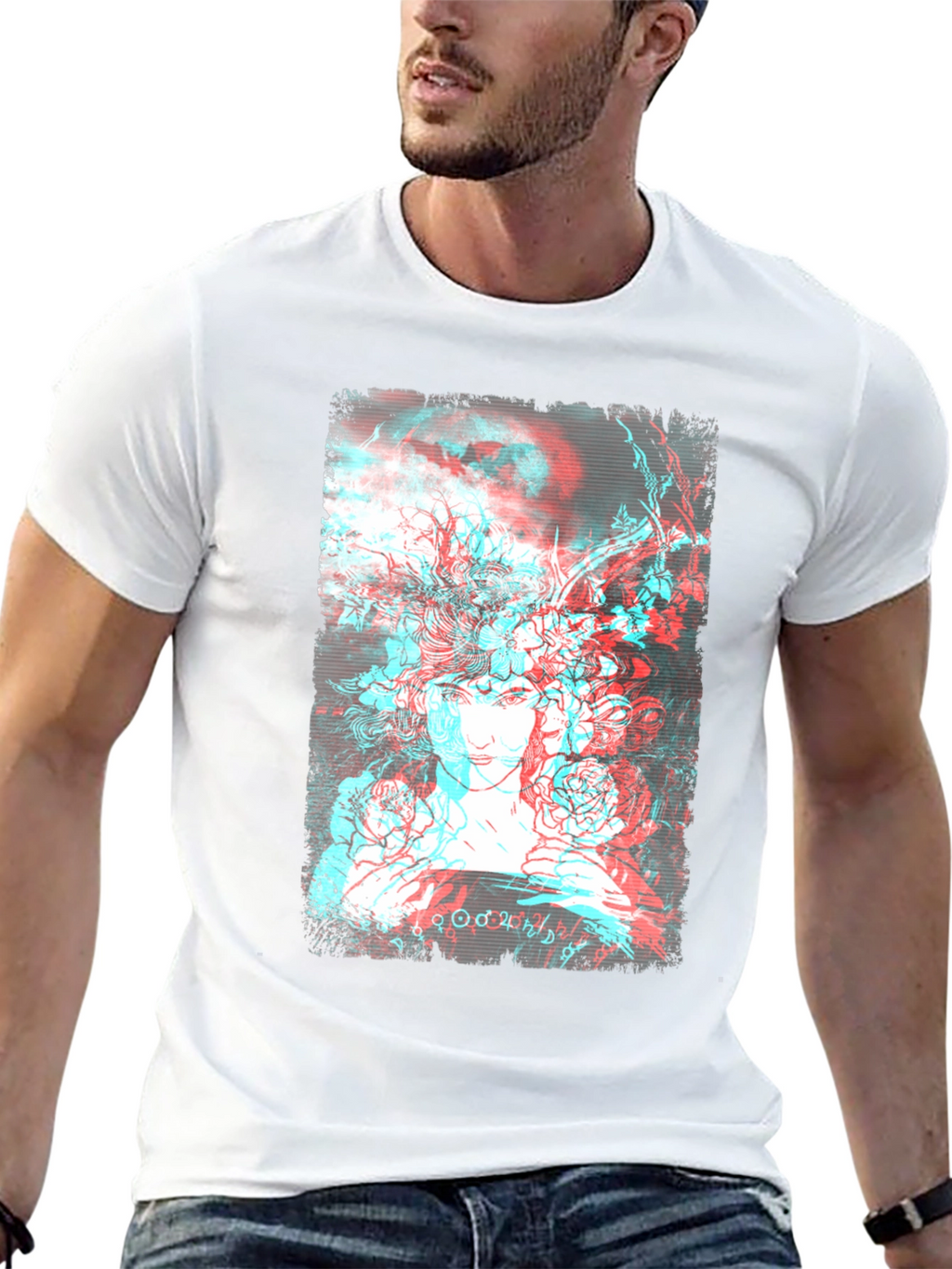 Abstract Anaglyph Art Graphic T-Shirt