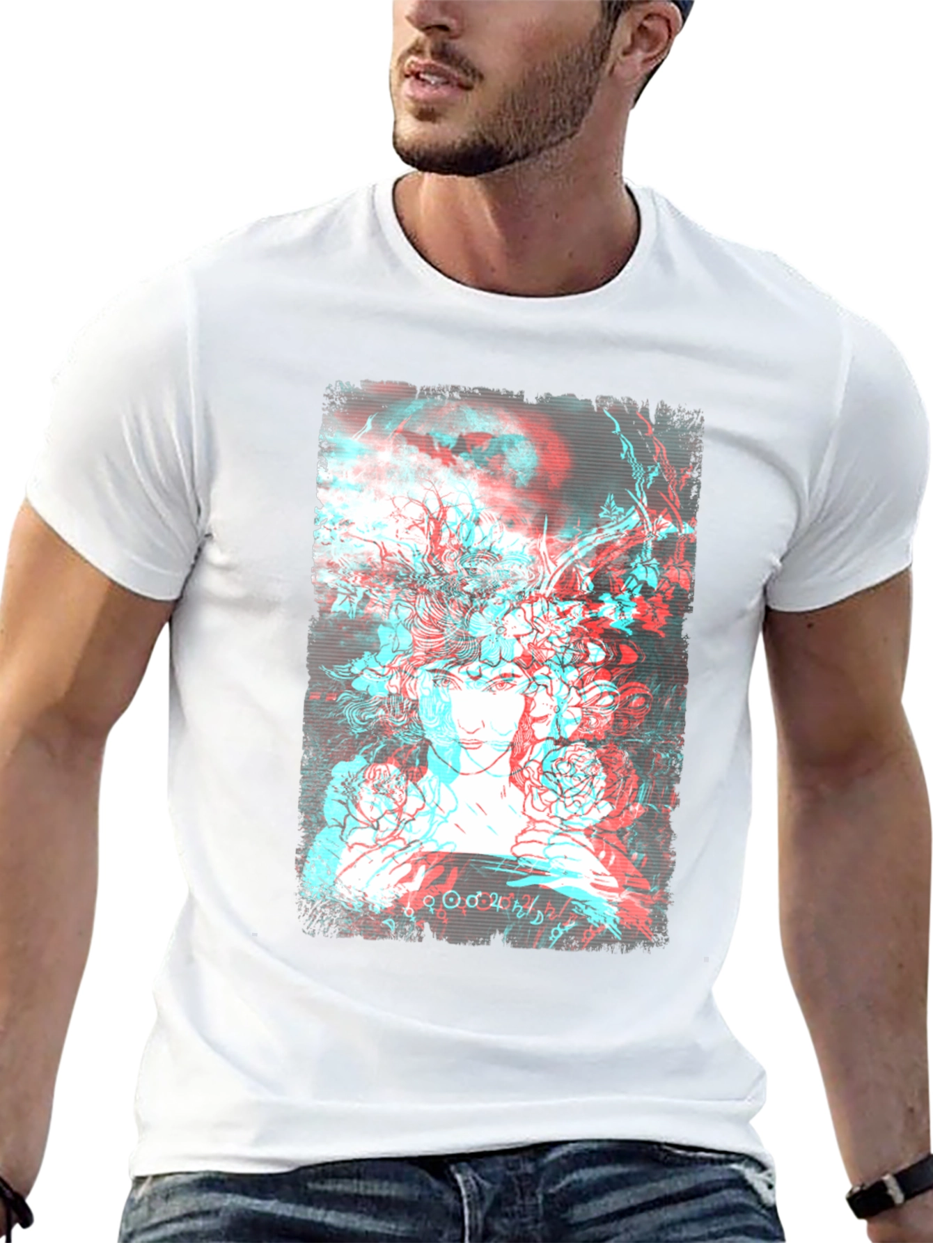 Abstract Anaglyph Art Graphic T-Shirt