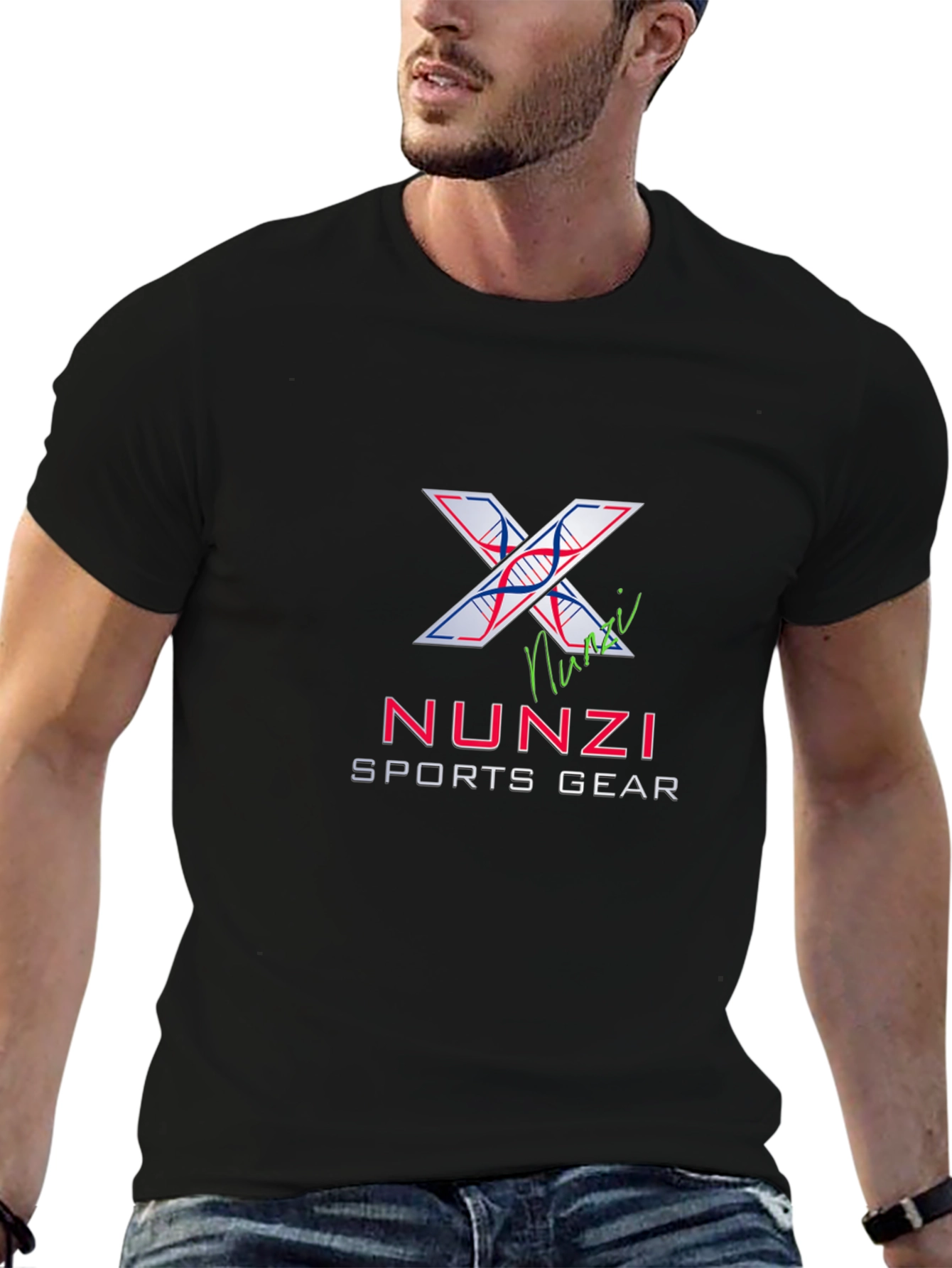Nunzi Sports Gear Black Graphic T-Shirt