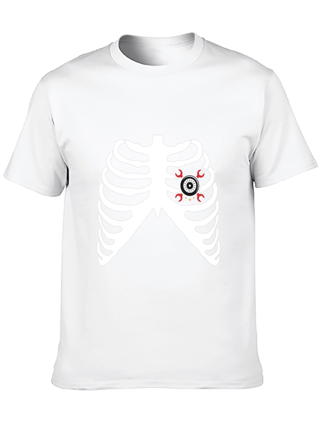 Skeleton Ribcage Heart Halloween Graphic Tee