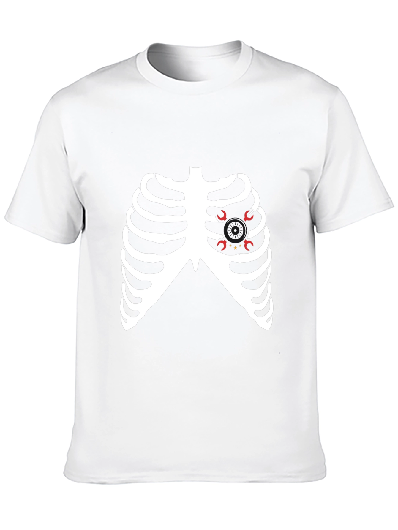 Skeleton Ribcage Heart Halloween Graphic Tee