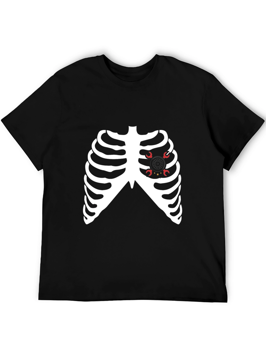 Skeleton Ribcage Heart Halloween Graphic Tee