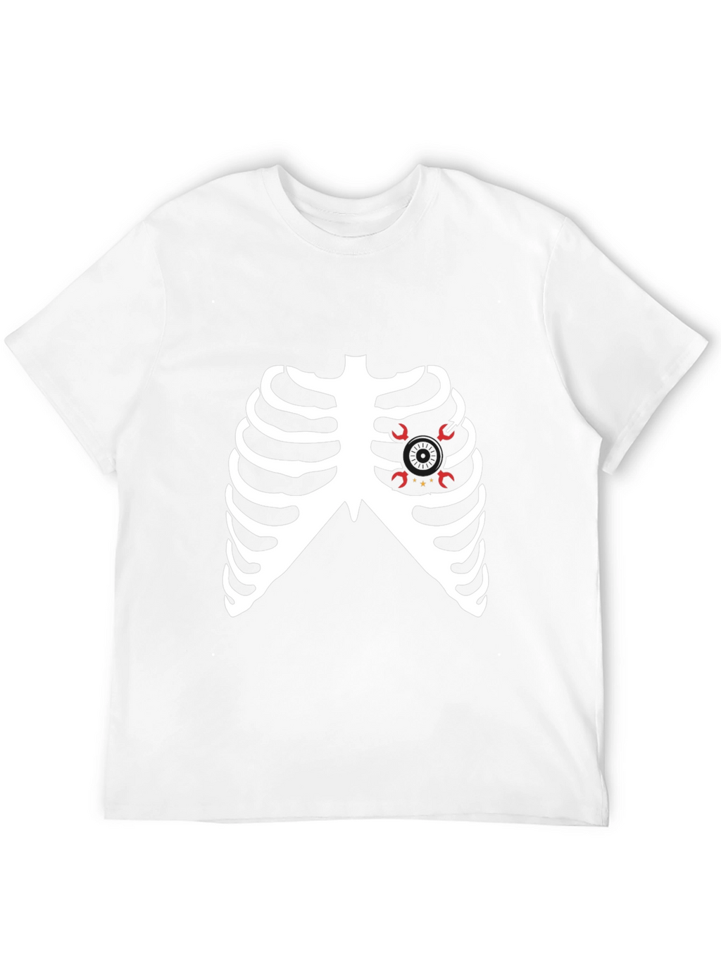 Skeleton Ribcage Heart Halloween Graphic Tee