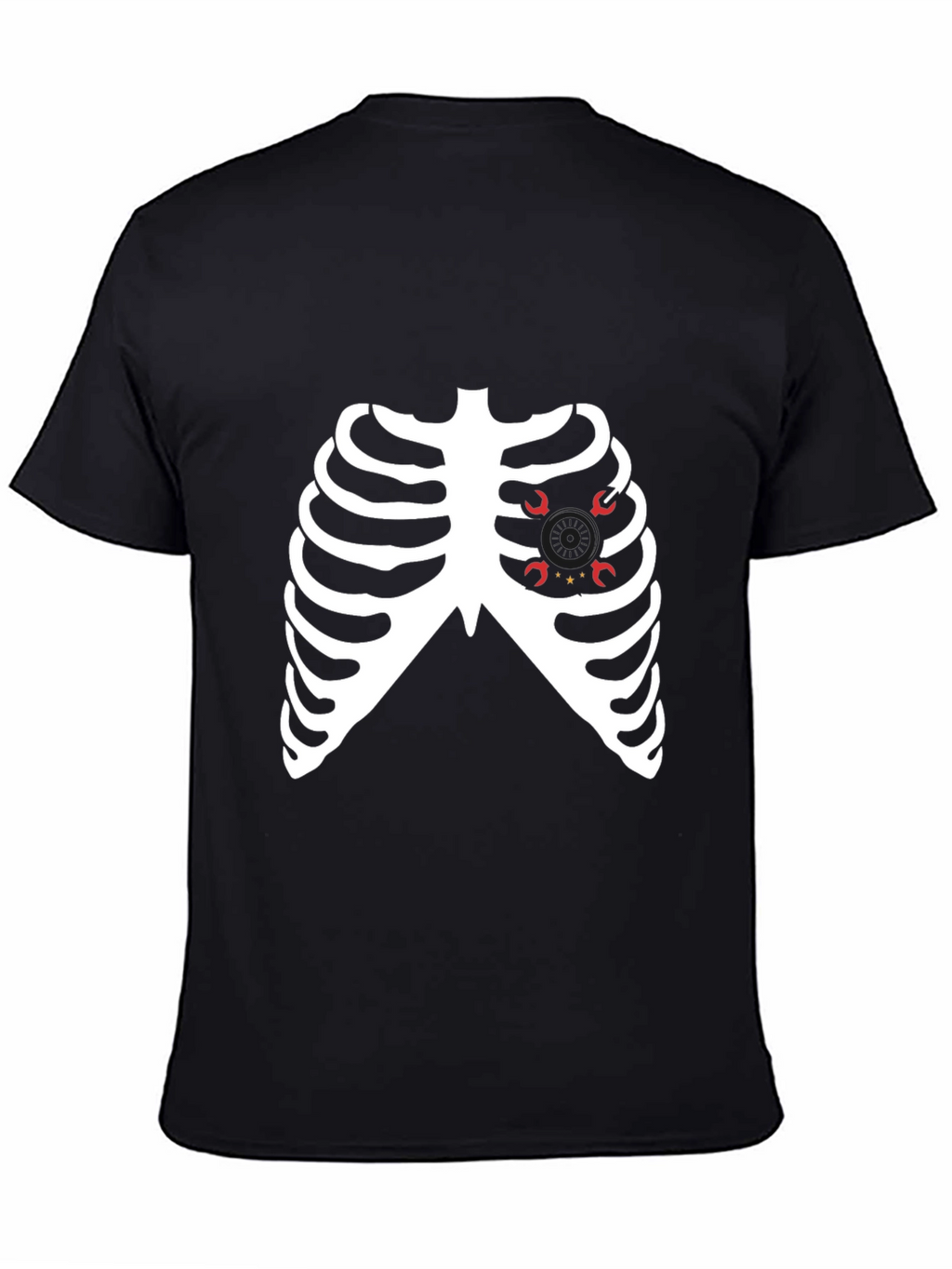 Skeleton Ribcage Heart Halloween Graphic Tee