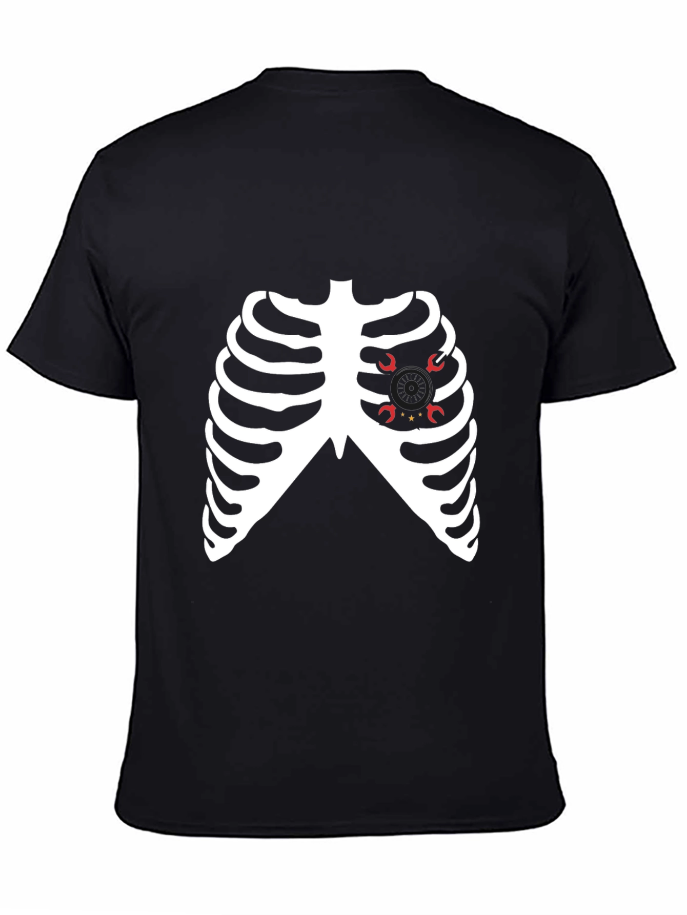 Skeleton Ribcage Heart Halloween Graphic Tee