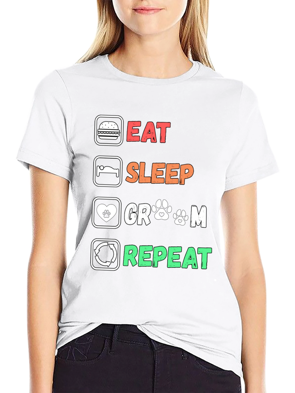 Eat Sleep Groom Repeat Graphic Tee