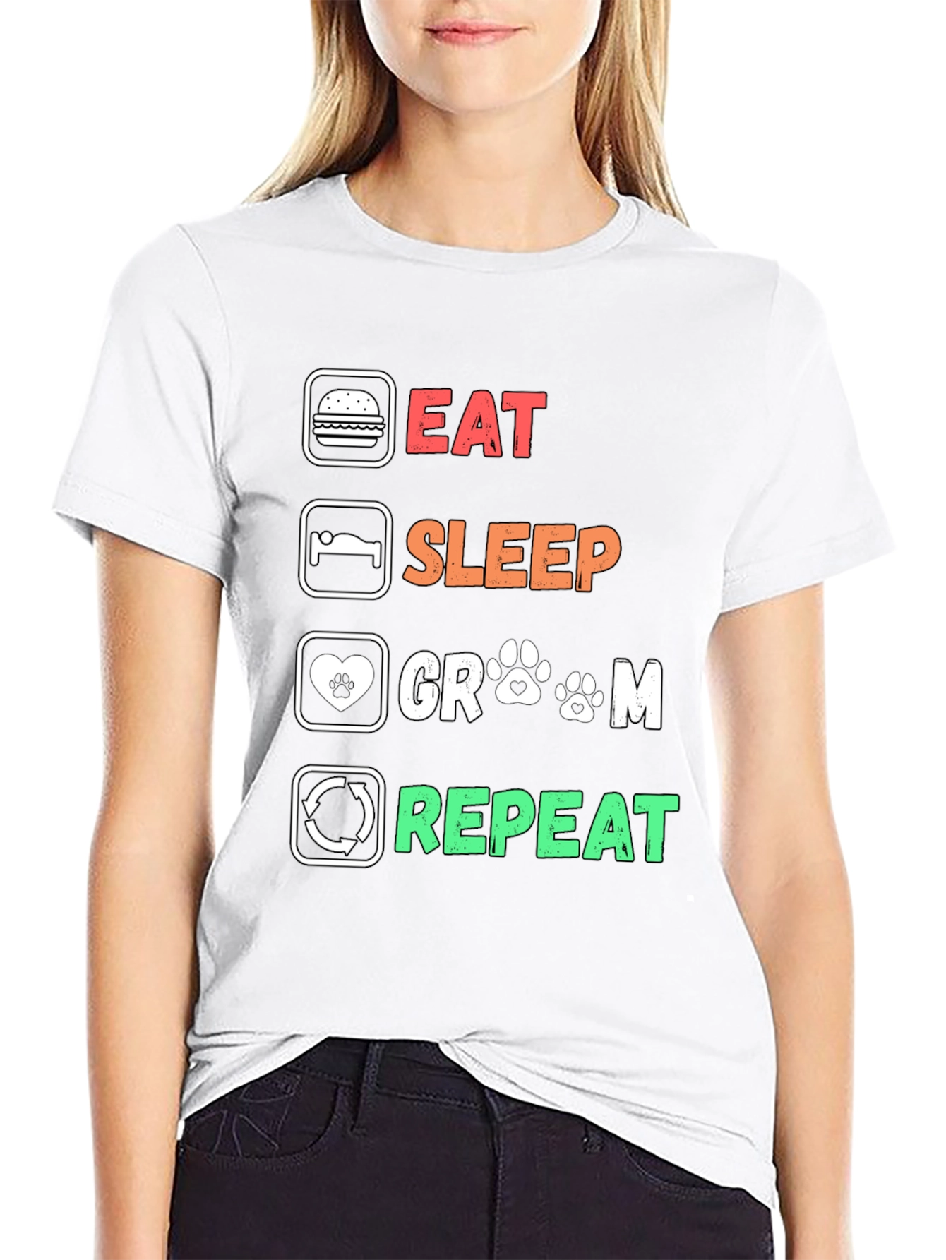 Eat Sleep Groom Repeat Graphic Tee