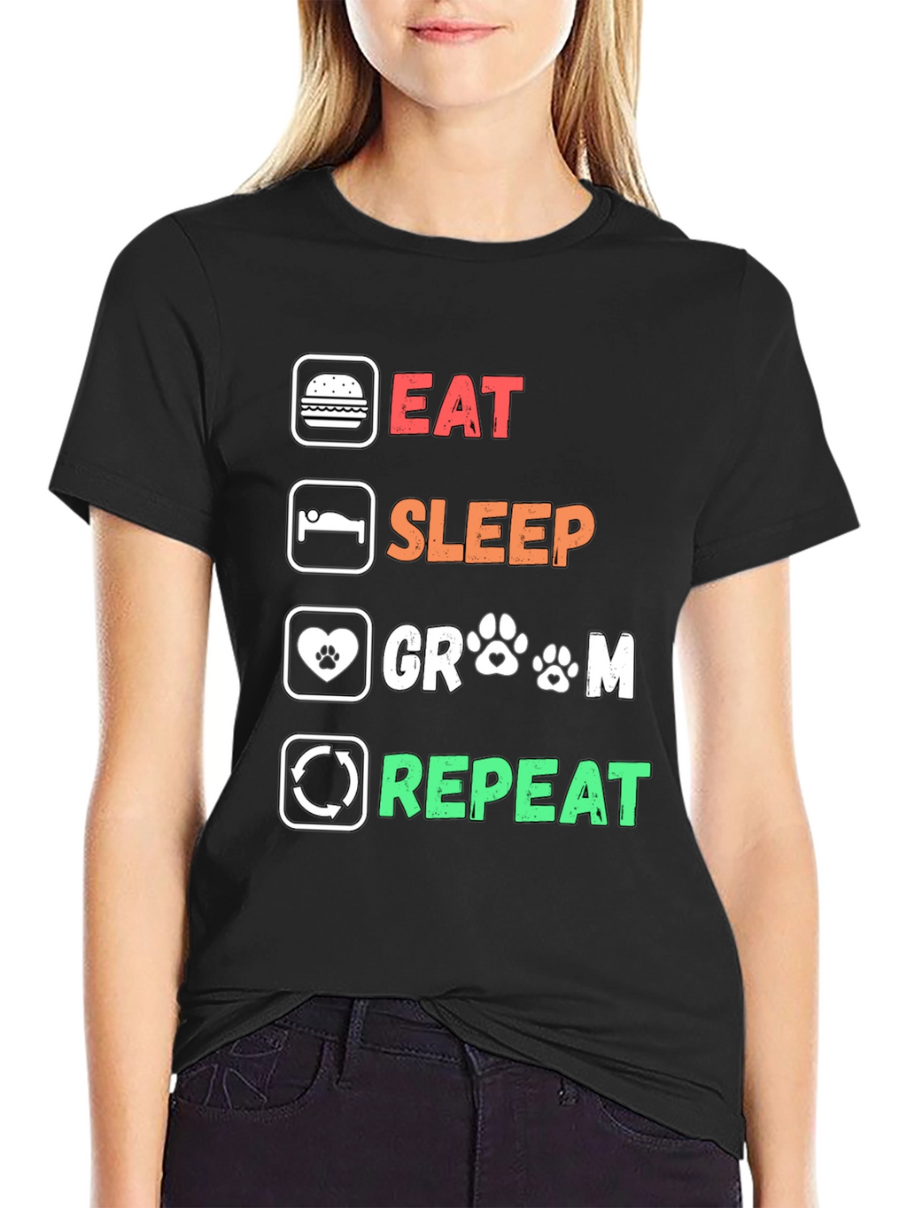 Eat Sleep Groom Repeat Graphic Tee