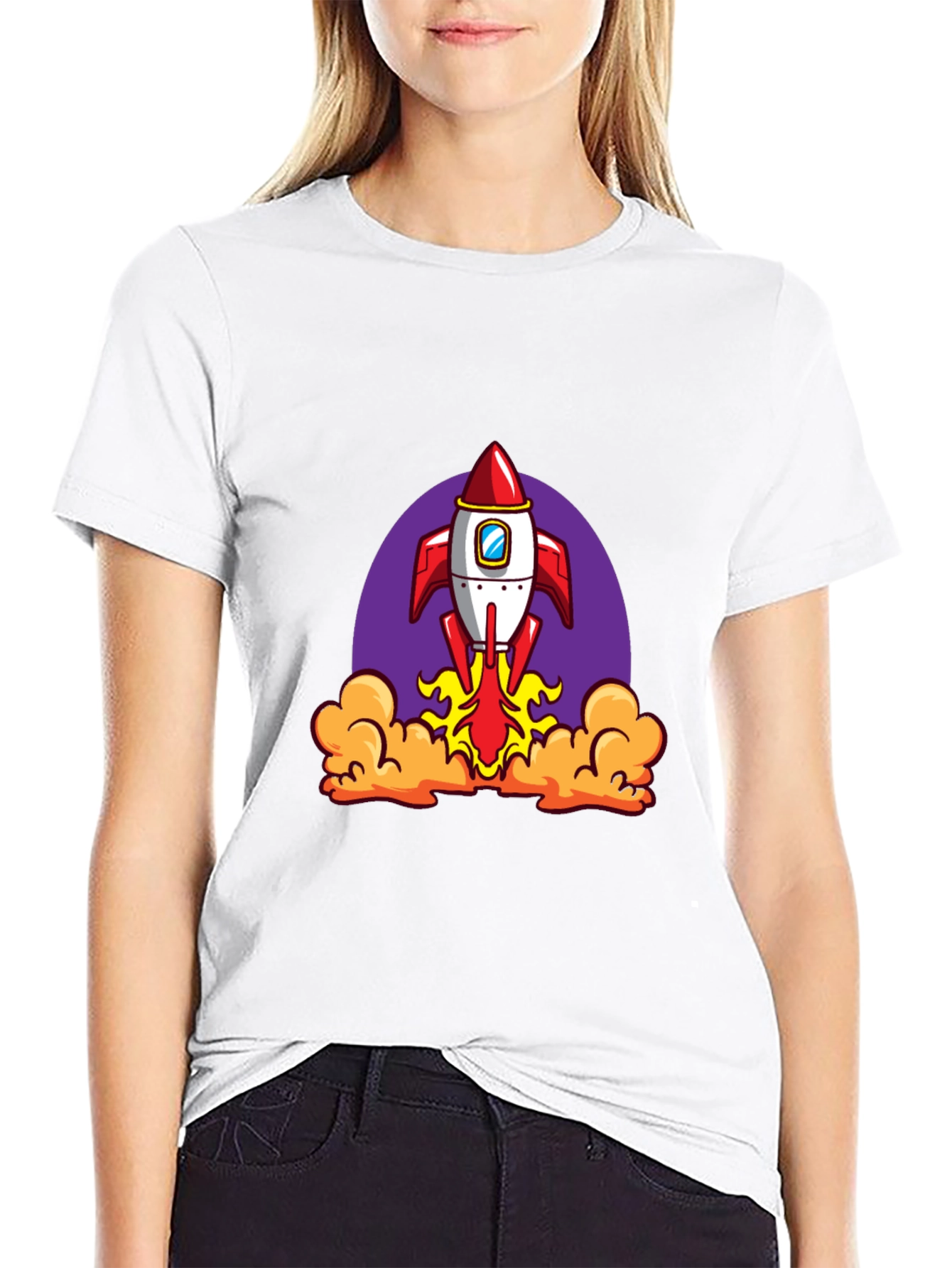 Rocket Launch Black Graphic Tee