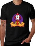 Rocket Launch Black Graphic Tee