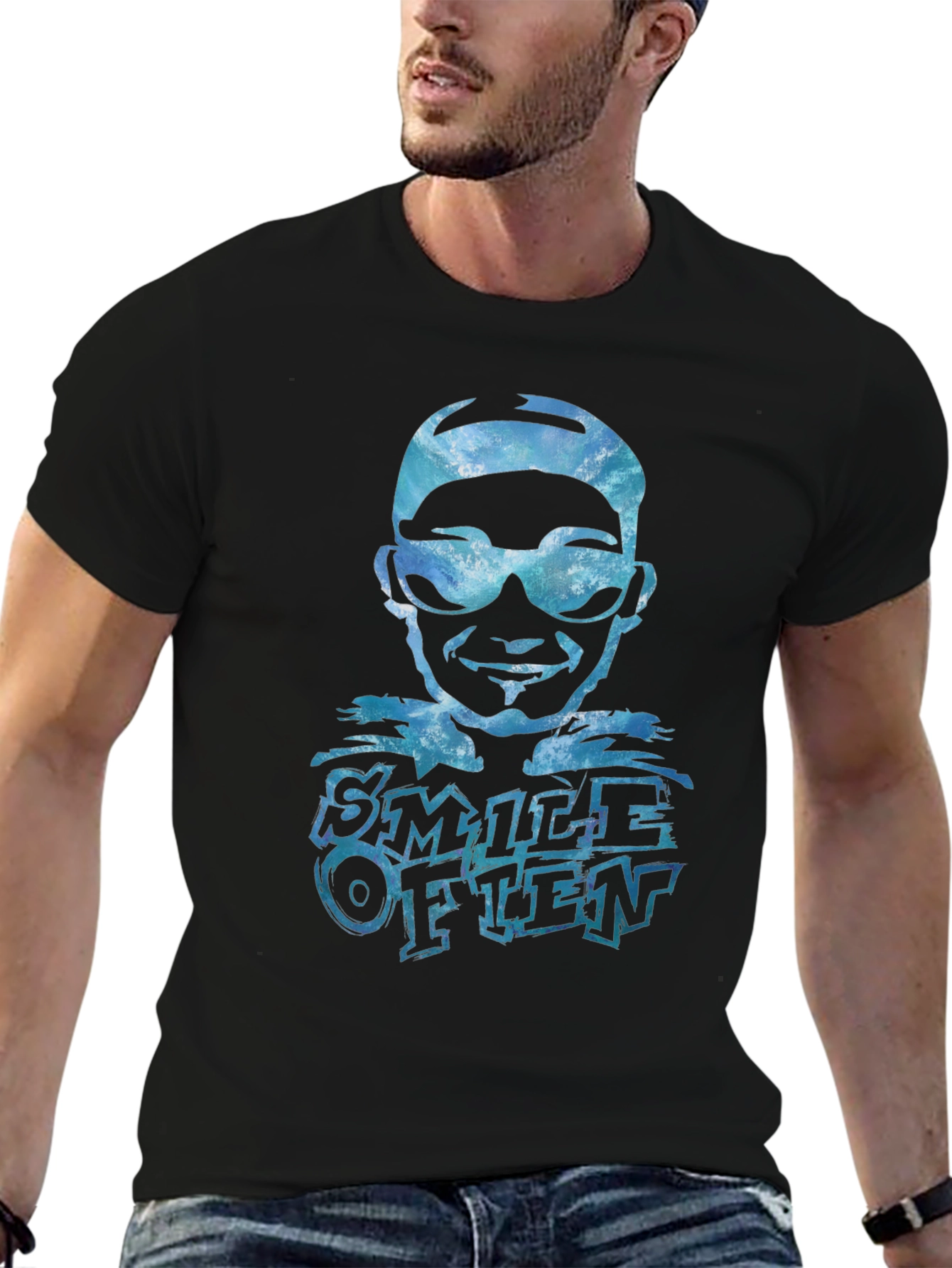 Smile Often Graphic Tee - Black