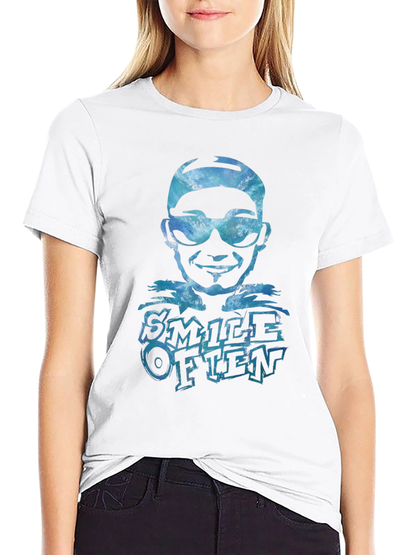 Smile Often Graphic Tee - Black