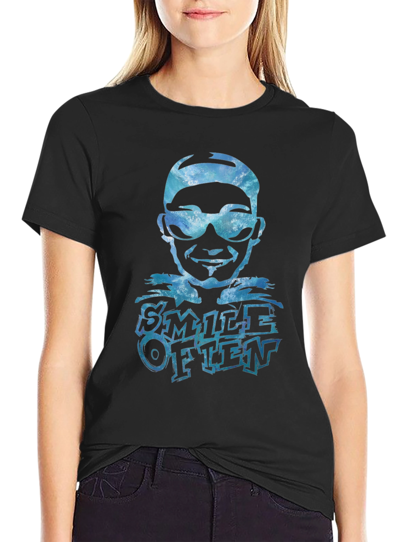Smile Often Graphic Tee - Black