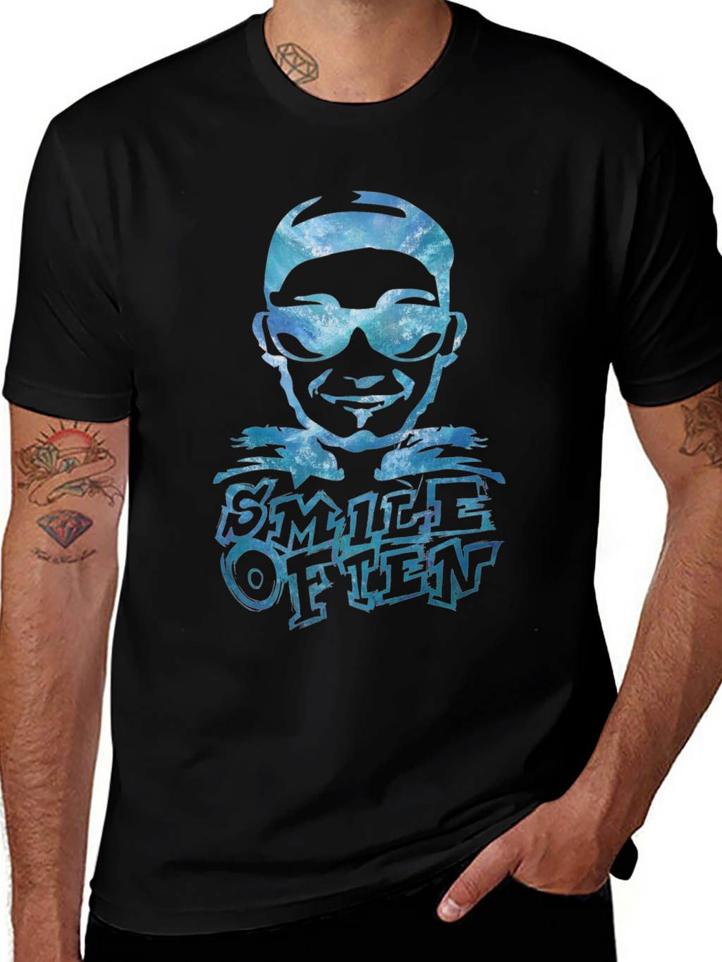Smile Often Graphic Tee - Black