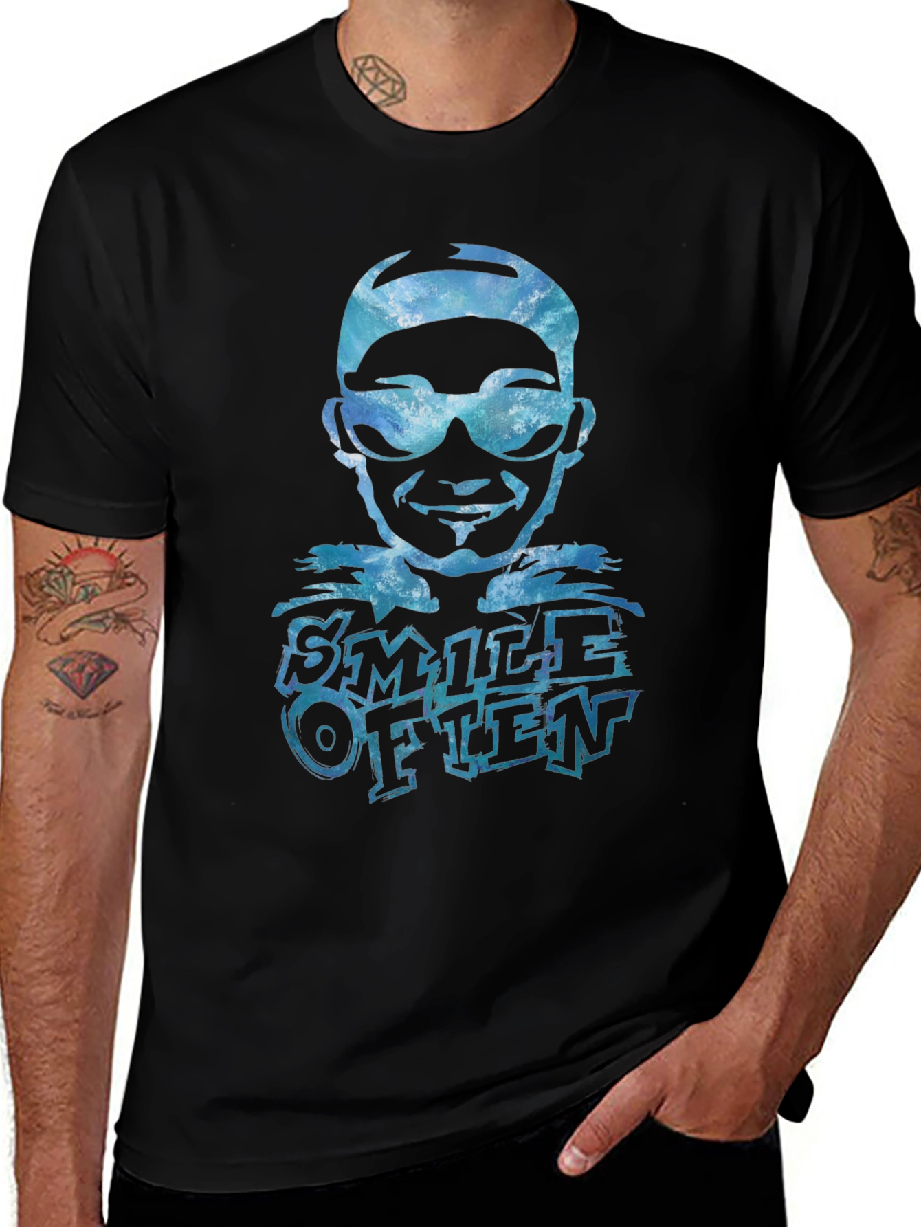 Smile Often Graphic Tee - Black