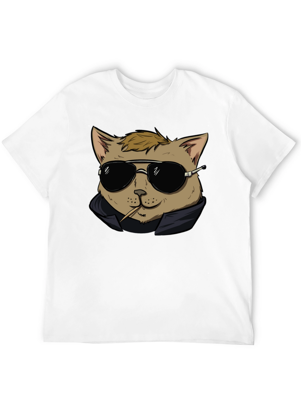 Cool Cat Tee - Black Cotton Graphic T-Shirt